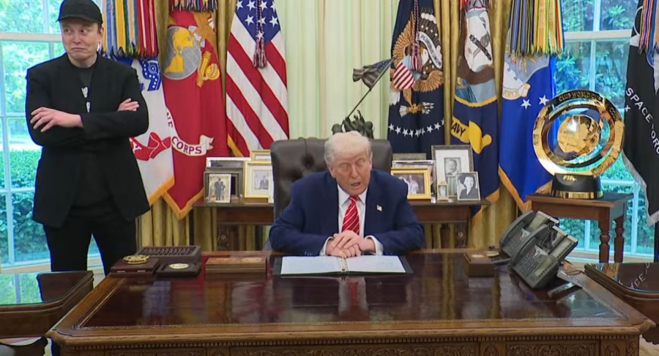 President Trump and Elon Musk speak from the White House Oval Office