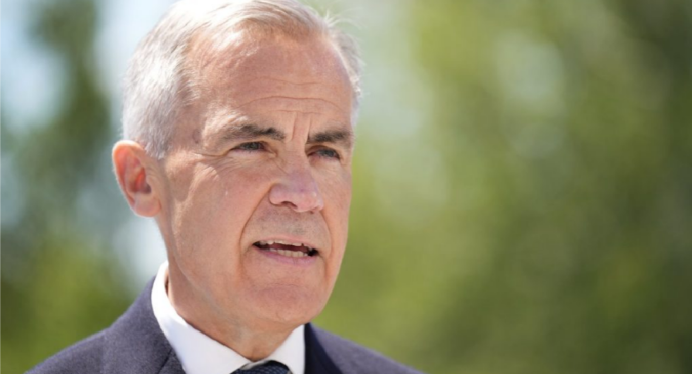 Prime Minister Mark Carney speaks to the media during the 2025 summer meetings of Canada’s premiers at Deerhurst Resort in Huntsville, Ont